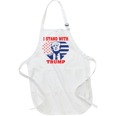 I Stand With Trump Pro Trump Supporter Free Trump Full-Length Apron With Pockets