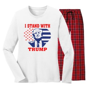 I Stand With Trump Pro Trump Supporter Free Trump Women's Long Sleeve Flannel Pajama Set 