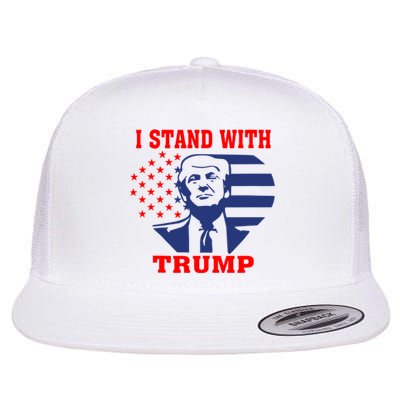 I Stand With Trump Pro Trump Supporter Free Trump Flat Bill Trucker Hat