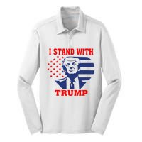 I Stand With Trump Pro Trump Supporter Free Trump Silk Touch Performance Long Sleeve Polo