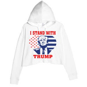 I Stand With Trump Pro Trump Supporter Free Trump Crop Fleece Hoodie