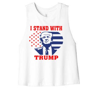 I Stand With Trump Pro Trump Supporter Free Trump Women's Racerback Cropped Tank