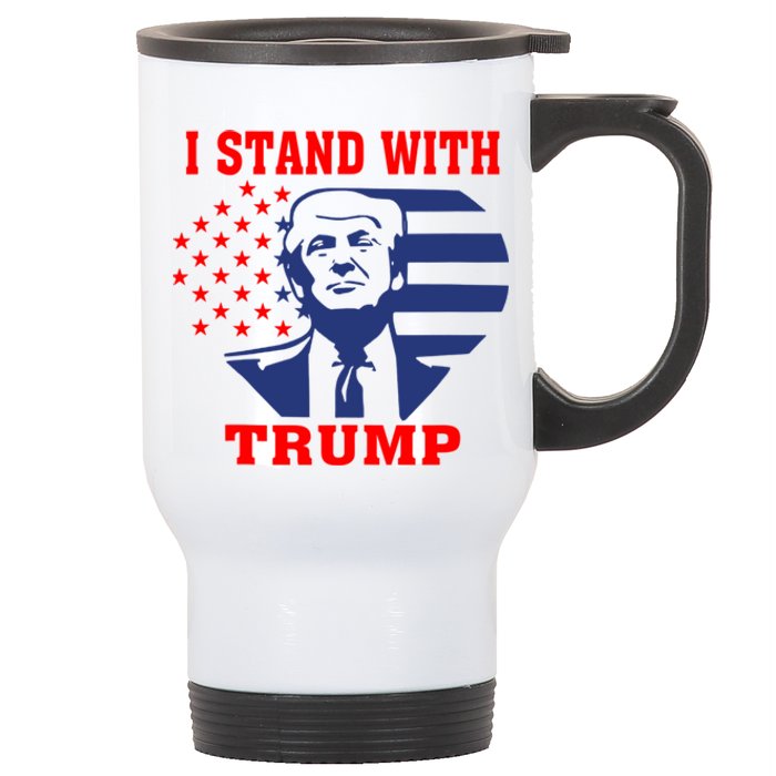 I Stand With Trump Pro Trump Supporter Free Trump Stainless Steel Travel Mug