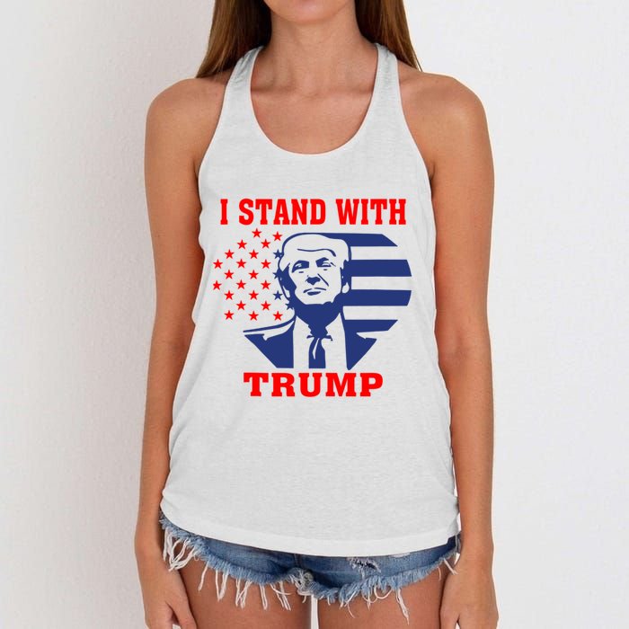 I Stand With Trump Pro Trump Supporter Free Trump Women's Knotted Racerback Tank