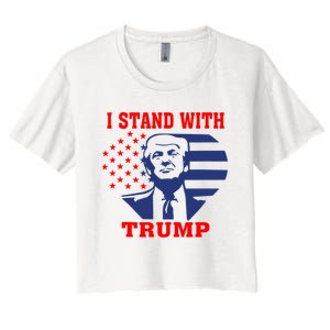 I Stand With Trump Pro Trump Supporter Free Trump Women's Crop Top Tee