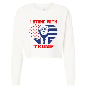 I Stand With Trump Pro Trump Supporter Free Trump Cropped Pullover Crew