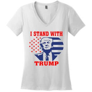 I Stand With Trump Pro Trump Supporter Free Trump Women's V-Neck T-Shirt