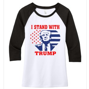 I Stand With Trump Pro Trump Supporter Free Trump Women's Tri-Blend 3/4-Sleeve Raglan Shirt