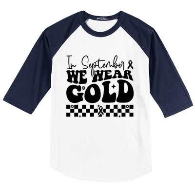 In September We Wear Gold Childhood Cancer Awareness Baseball Sleeve Shirt