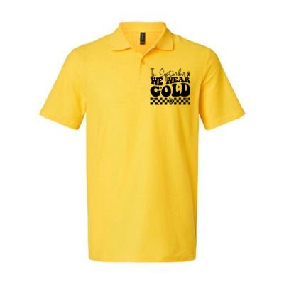 In September We Wear Gold Childhood Cancer Awareness Softstyle Adult Sport Polo