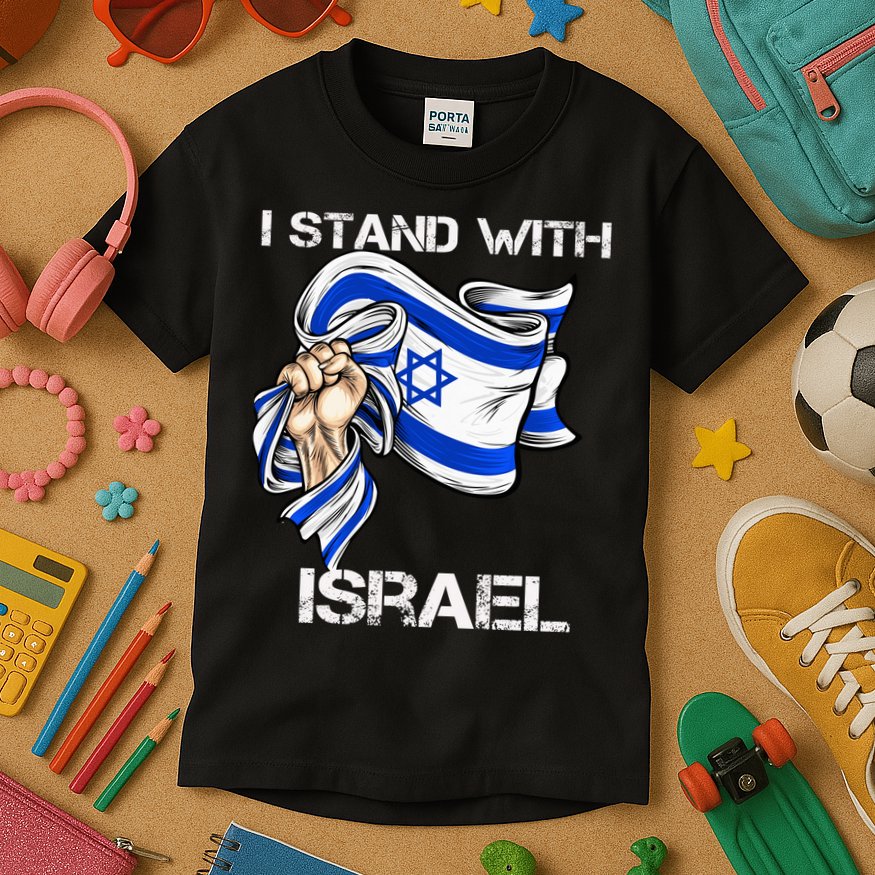 I Stand With Israel Support Israel Love Israeli Brotherhood Kids T-Shirt