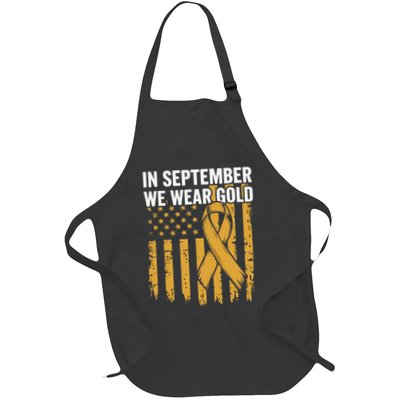 In September We Wear Gold Childhood Cancer Awareness Us Flag Apron