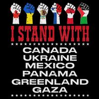 I Stand With Canada Greenland Mexico Panama Gaza Ukraine Drawstring Bag