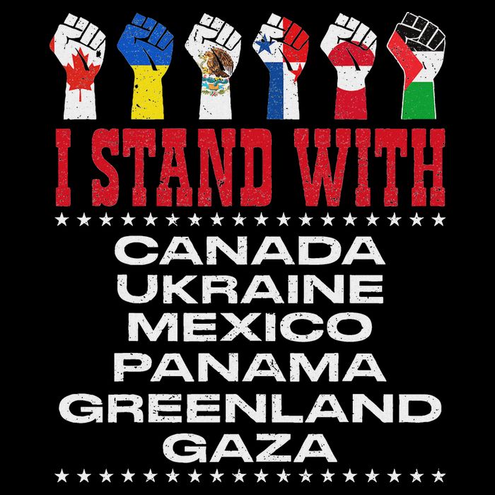 I Stand With Canada Greenland Mexico Panama Gaza Ukraine Drawstring Bag
