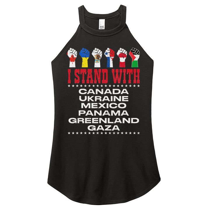I Stand With Canada Greenland Mexico Panama Gaza Ukraine Women's Perfect Tri Rocker Tank