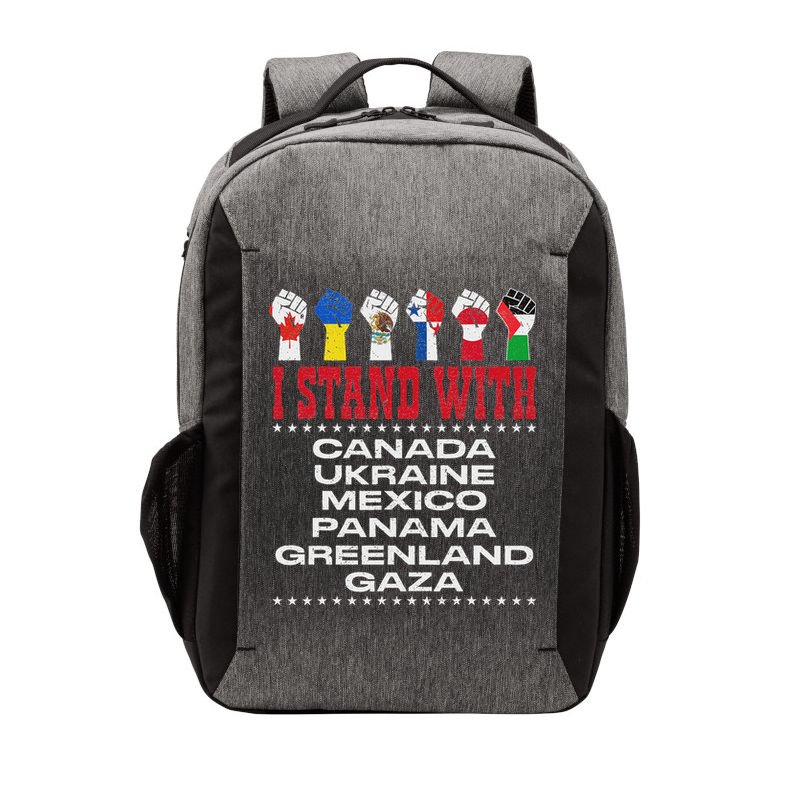 I Stand With Canada Greenland Mexico Panama Gaza Ukraine Vector Backpack