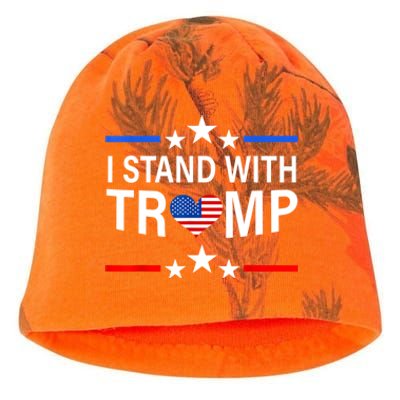 I Stand With Trump Pro Trump Supporter Free Trump Kati - Camo Knit Beanie