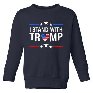 I Stand With Trump Pro Trump Supporter Free Trump Toddler Sweatshirt