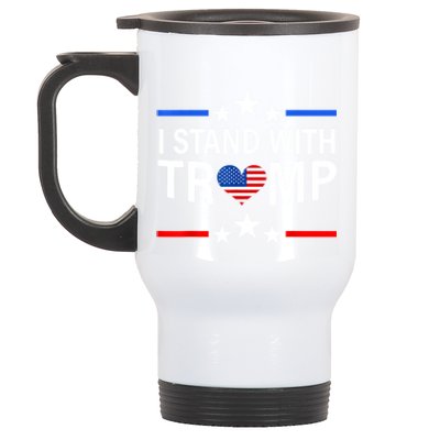 I Stand With Trump Pro Trump Supporter Free Trump Stainless Steel Travel Mug