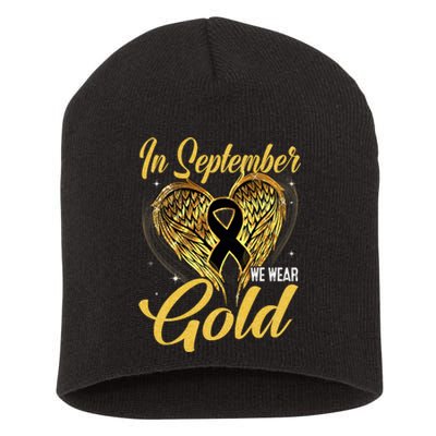 In September We Wear Gold Childhood Cancer Awareness Short Acrylic Beanie