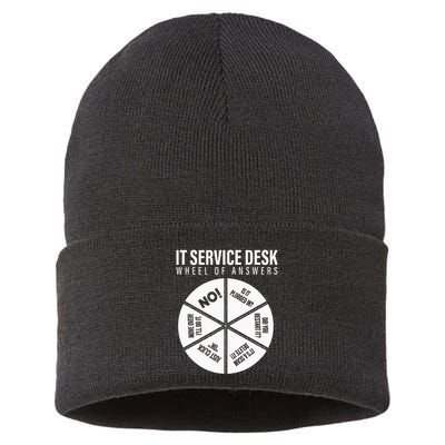 It Servicedesk Wheel Of Answers Computer Repair For It Freaks Sustainable Knit Beanie