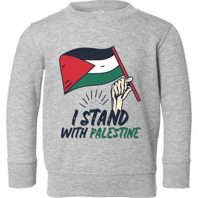 I Stand With Palestine For Their Freedom Free Palestine Toddler Sweatshirt