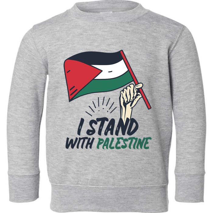 I Stand With Palestine For Their Freedom Free Palestine Toddler Sweatshirt