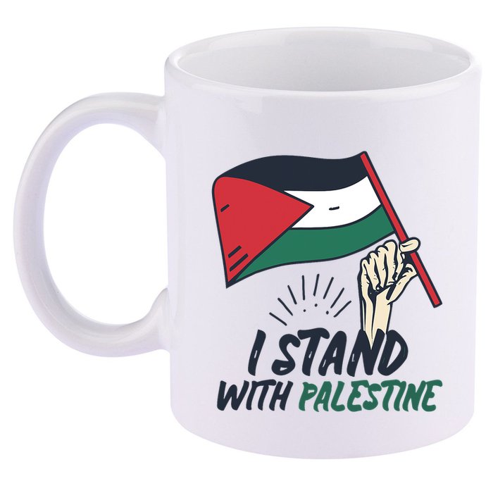 I Stand With Palestine For Their Freedom Free Palestine 11oz C Handle Ceramic Mug