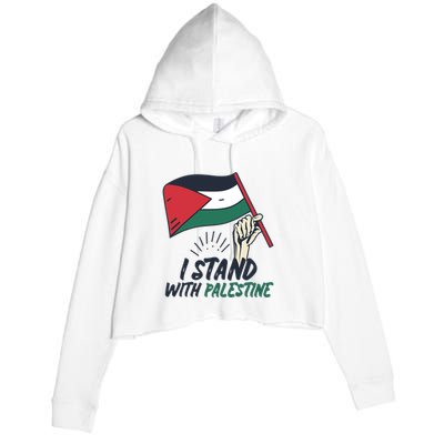 I Stand With Palestine For Their Freedom Free Palestine Crop Fleece Hoodie