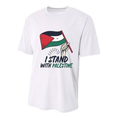 I Stand With Palestine For Their Freedom Free Palestine Youth Performance Sprint T-Shirt