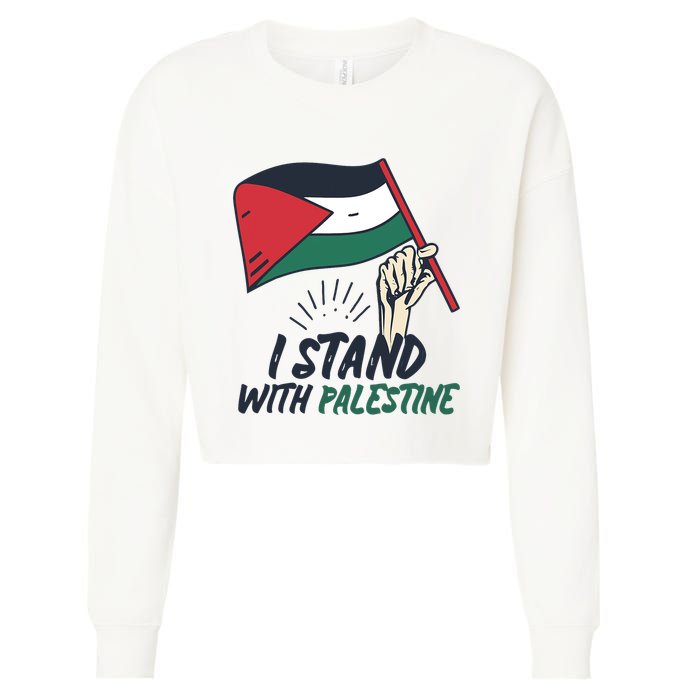 I Stand With Palestine For Their Freedom Free Palestine Cropped Pullover Crew