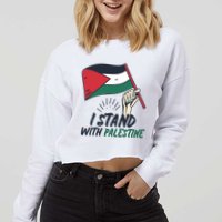 I Stand With Palestine For Their Freedom Free Palestine Cropped Pullover Crew