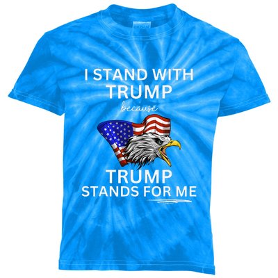 I Stand With Trump Kids Tie-Dye T-Shirt