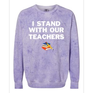 I Stand With Our Teachers & Stand Against Book Banning Colorblast Crewneck Sweatshirt