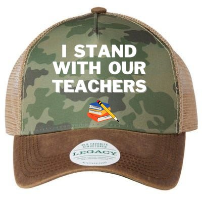 I Stand With Our Teachers & Stand Against Book Banning Legacy Tie Dye Trucker Hat