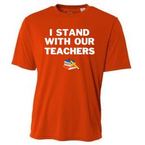 I Stand With Our Teachers & Stand Against Book Banning Cooling Performance Crew T-Shirt