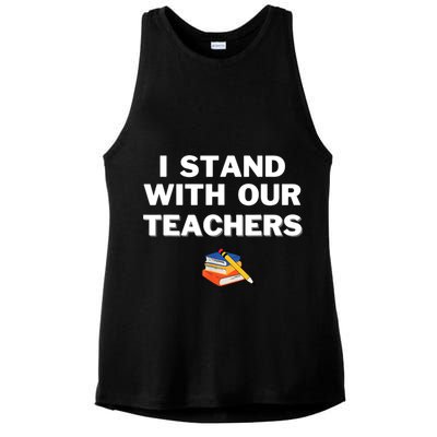 I Stand With Our Teachers & Stand Against Book Banning Ladies PosiCharge Tri-Blend Wicking Tank