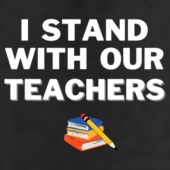 I Stand With Our Teachers & Stand Against Book Banning 7 Panel Mesh Trucker Snapback Hat