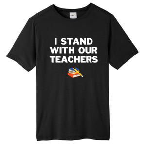 I Stand With Our Teachers & Stand Against Book Banning Tall Fusion ChromaSoft Performance T-Shirt