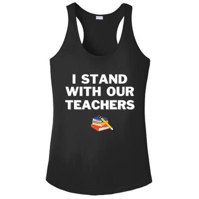I Stand With Our Teachers & Stand Against Book Banning Ladies PosiCharge Competitor Racerback Tank