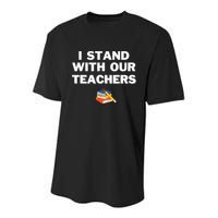 I Stand With Our Teachers & Stand Against Book Banning Youth Performance Sprint T-Shirt