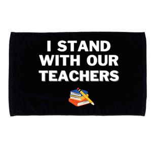 I Stand With Our Teachers & Stand Against Book Banning Microfiber Hand Towel