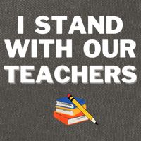 I Stand With Our Teachers & Stand Against Book Banning Cotton Canvas Backpack