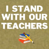 I Stand With Our Teachers & Stand Against Book Banning Garment-Dyed Women's Muscle Tee