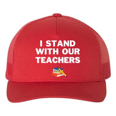 I Stand With Our Teachers & Stand Against Book Banning Yupoong Adult 5-Panel Trucker Hat