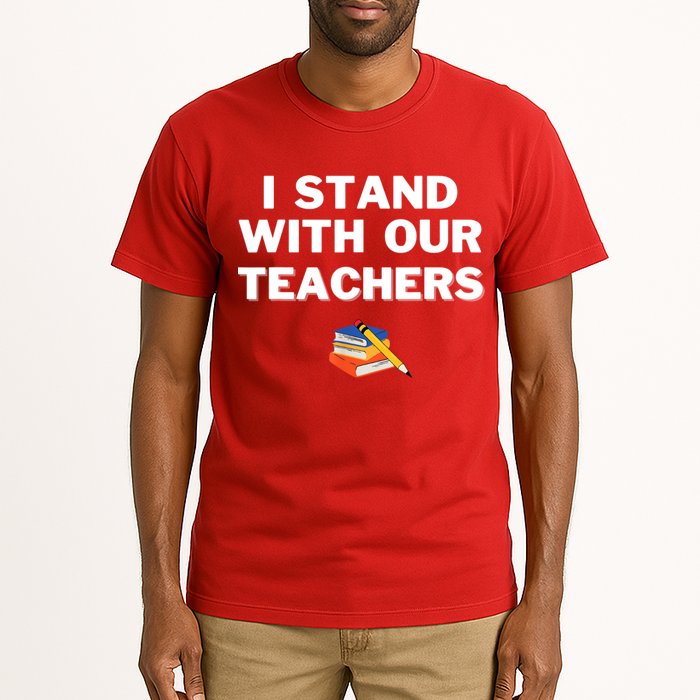 I Stand With Our Teachers & Stand Against Book Banning Tall T-Shirt