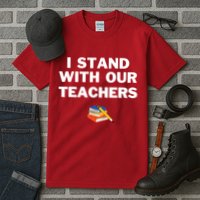 I Stand With Our Teachers & Stand Against Book Banning Tall T-Shirt