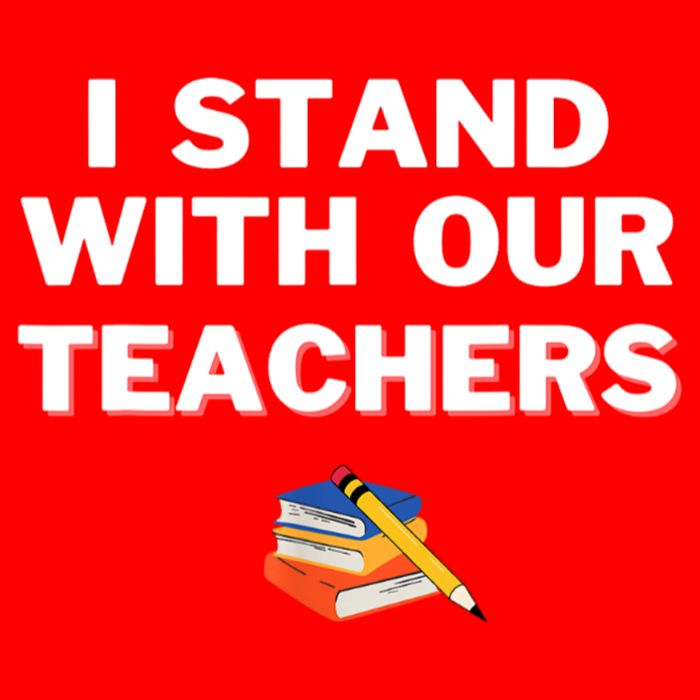 I Stand With Our Teachers & Stand Against Book Banning Button