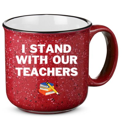 I Stand With Our Teachers & Stand Against Book Banning 15oz Campfire Ceramic Mug