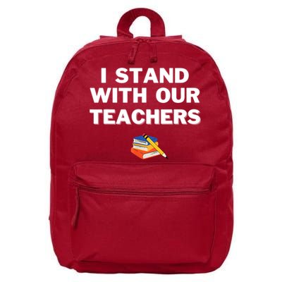 I Stand With Our Teachers & Stand Against Book Banning 16 in Basic Backpack